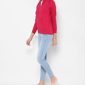 Sudaderas con cremallera de Invierno para mujer 100% algodón de alta calidad suave cómodo fácil de usar lavado antiarrugas logotipo frontal estilo único - Product Image 3