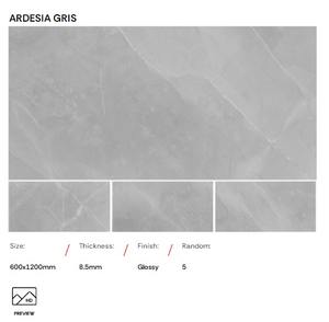 Carreaux en céramique grise émaillée en porcelaine 600x1200mm 60x120 pour sols et murs Carreaux polis pour maisons hôtels salon bar - Product Image 4