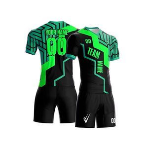 Uniformes de Fútbol Personalizados de Alta Calidad con Logotipo, 100% Poliéster, Secado Rápido, Transpirables, Cuello en V, Diseño Moderno para Hombre - Product Image 1