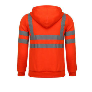 Ropa DE SEGURIDAD Hi Viz Hoodies Zip Up Algodón Fleece Made Road Safety Wear Sudaderas Hecho en Pakistán con correas reflectantes OEM - Product Image 4
