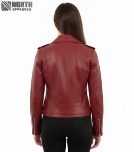 Winter Women's Vintage Leather <b>Canvas</b> Jacket Knitted Breathable Customizable High Quality OEM Service - Product Image 2