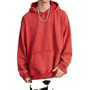 Sudaderas con capucha de gran tamaño para hombre, Sudadera con capucha de mezcla de algodón con lavado ácido, sudaderas con capucha de peso pesado, ropa de calle para hombre - Product Image 2