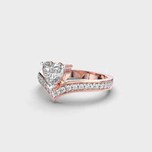 Lujo oro plata rodio plateado SweetHeart 0,50 Ct Moissanite corazón corte anillo de boda de las mujeres para la fiesta - Product Image 1