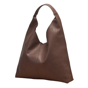 Vegan Leather in Dark Brown <b>Slouchy</b> Hobo Shoulder Bag Distressed for Women Everyday <b>Handbag</b> LHB-0095 - Product Image 1