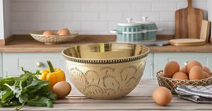 Bol mélangeur rond en métal pour salade, battre les œufs, servir à des fins décoratives et de cuisine bol de service en laiton pour bonbons de taille moyenne - Product Image 3