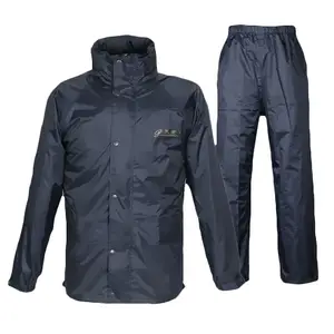 Full black 100% nylon fabric with mesh lining windproof all season winter custom motorcycle rain suit motorbike waterproof set