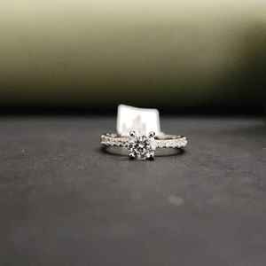<b>Solitaire</b> Lab Created Moissanite Diamond <b>Ring</b> Stainless Steel 925 Sterling <b>Silver</b> IGI Certified DOPE JEWELLS DLR-0118 Trendy - Product Image 2