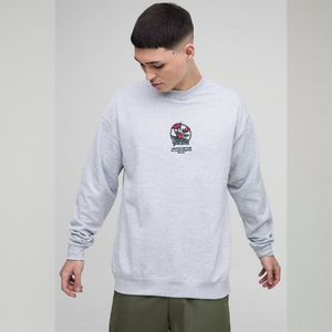 LOGO Print Pullover 400 Gsm Heavy Oversize Fleece Cotton Street Trend Green Crewneck Pullover Sudaderas Hombres - Product Image 4