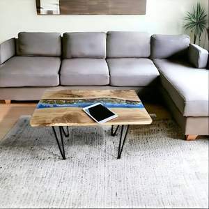 โต๊ะรับประทานอาหารหินอ่อนขัดเงาและหินอาเกตระดับไฮเอนด์ ดีไซน์หรูหรา ท็อปโต๊ะทำจากคริสตัลธรรมชาติ สำหรับบ้านหรูหรา โต๊ะไม้เคลือบเรซิ่น - Product Image 1