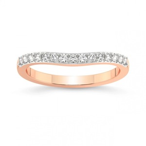 แหวนเพชรทรงเพรียวบาง เพชรเลี้ยงในห้องปฏิบัติการ 0.20 กะรัต น้ำหนักรวม 14K ทองคำแท้ สี FG ความสะอาดระดับ VS ประดับเพชร 15 เม็ด เครื่องประดับทำมือ - Product Image 1