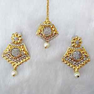 Ensemble de collier, boucles d'oreilles et diadème de mariée de luxe, alliage, cristal et strass, design floral, bijoux vintage pour mariage et fête, femmes - Product Image 3