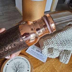 Bouteille d'eau en cuivre 100% traditionnelle imprimée-Éco-consciente et durable - Product Image 4