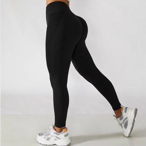 Spandex Material de nailon Leggings sin costuras Custom High Waist Scrunch Butt Gym Yoga Leggings para mujer - Product Image 5