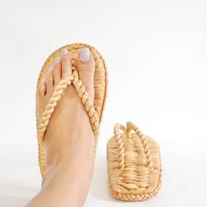 Sandales en jacinthe d'eau en gros, tongs naturelles, pantoufles de haute qualité, tongs à enfiler - Product Image 6