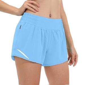 กางเกงขาสั้นสำหรับสุภาพสตรีแบบปกติและสีฟ้า100% ผ้าโพลีเอสเตอร์ออกแบบได้ตามต้องการ - Product Image 6