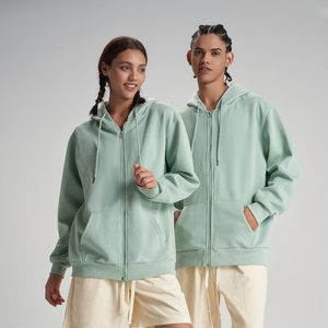 เสื้อฮู้ดซิปคุณภาพสูง ผ้าฝ้าย 100% พิมพ์ลายโลโก้แบบพัฟฟ์ น้ำหนัก 350 กรัม ทรงโอเวอร์ไซส์ สตรีทแวร์ ยูนิเซ็กส์ ผู้ชาย ฤดูใบไม้ผลิ - Product Image 3