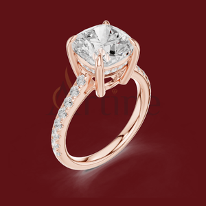 Anillo de diamante de promesa con acabado brillante de 14K con piedras preciosas - Product Image 1