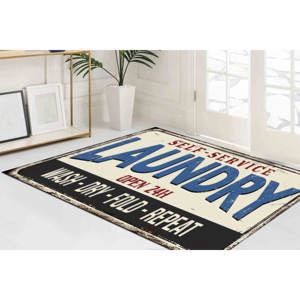 Tapis imprimé antidérapant à motifs modernes pour buanderie, tapis en chenille - Product Image 2