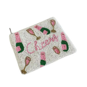 Customizing Handcraft Beaded Cheers Embroidery <b>Wine</b> Small Wallet Bag Fancy Stylish Premium Luxury Latest By Hiba Enterprises - Product Image 1
