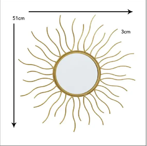 Espejo Irregular Grande Vintage para Colgar EN LA Pared, Espejo Decorativo para Edificio de Hotel, Espejo de Pared Dorado Redondo de Lujo, Hierro Decorativo - Product Image 1