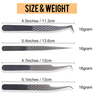 Pince à cils de luxe avec capuchon de protection et étui avec poignée diamantée Extensions classiques - Product Image 3