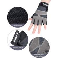 Guantes de gimnasio ajustables de alto rendimiento para niños Guantes de medio Dedo de gel antideslizantes para ciclismo Gimnasio Entrenamiento Fitness Casual al aire libre