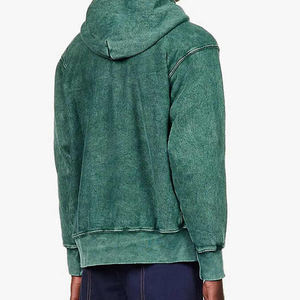 Venta al por mayor Stone Vintage Washed Hoodies Print Acid Wash Hoodies Heavyweight Cotton Men's Hoodies - Product Image 4