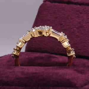 2,00 TCW Baguette Cut Lab Grown Engagement Band Perfect Partner Anillo de diamante de boda 14KT Anillos finos de oro sólido - Product Image 2