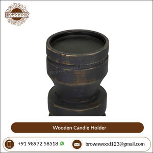 ชุดเชิงเทียนโบราณสีเทาเข้มมี3ดีไซน์ที่เป็นเอกลักษณ์เชิงเทียนไม้มะม่วงคุณภาพสูงขายส่งจากผู้ผลิตอินเดีย - Product Image 5