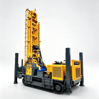 Machine de forage à double usage air-terre, moteur diesel, châssis épaissi anti-corrosion, profondeur 350 m, pour zones désertiques à haute température