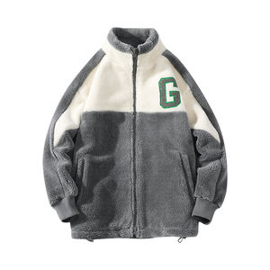 Veste d'hiver en polaire Sherpa pour hommes avec fermeture éclair Nouveau design respirant et logo personnalisé brodé Vêtements d'extérieur tendance - Product Image 5