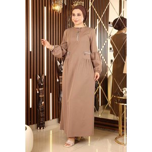 Robe décontractée avec fermeture éclair 100% coton par Mega Merchant - Product Image 4