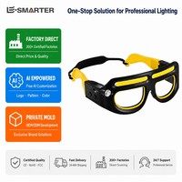 Lampe frontale rechargeable de style lunettes, corps en plastique ABS TPE, lumière LED de sécurité pour le camping, la randonnée, la plongée