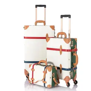 复古风格彩色行李箱套装3件套旅行箱户外旅行行李箱套装