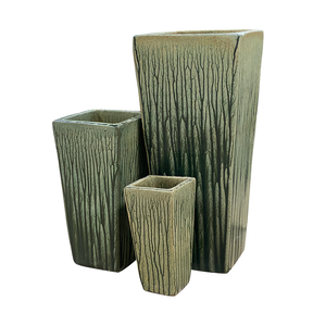 Maceta de Cerámica Rectangular Clásica Moderna, Acabado Esmaltado, Orificio de Drenaje, Ecológica, Duradera, para Uso en Interiores/Exteriores - Product Image 1