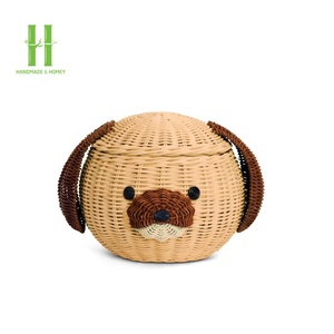 Panier de rangement éléphant rose support de stockage pour animaux mignons série organisateur en rotin OEM variété de tailles de fabricant vietnamien - Product Image 5