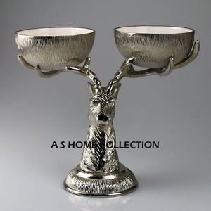 Estatua de ciervo de alta calidad con cuenco extraíble Snack Fruit Nuts que sirve mesa de comedor cuenco de aluminio Decoración de cocina - Product Image 1