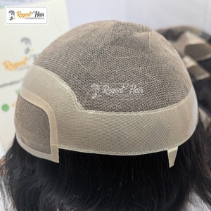 REGENT Premium SFL Man's <b>Toupee</b> with 100% Indian Remy Hair Hand Tied Natural Wave Straight Style Stock for Wholesale - Product Image 1