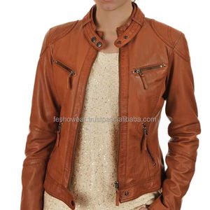 Chaqueta de cuero auténtico para mujer de estilo de invierno, ropa de abrigo de moda de alta calidad, chaqueta cálida y elegante para mujer para clima frío - Product Image 3