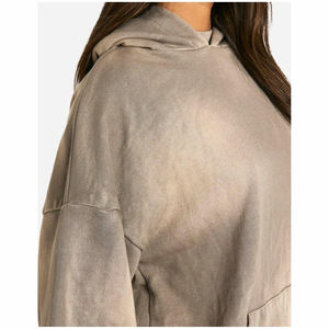 Sweat à capuche léger pour femme, délavé à l'acide, confortable, respirant, écologique, 100% coton molletonné, décontracté, hiver - Product Image 3