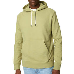 2025 haute qualité solide couleur verte pull hommes sweats à capuche Logo personnalisé 100% coton tissu surdimensionné respirant sweats à capuche pour hommes - Product Image 4
