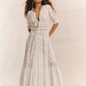 Vestido <span class=keywords><strong>de</strong></span> Fiesta Personalizado con Logotipo, <span class=keywords><strong>de</strong></span> Seda, Manga Corta, Estilo Boho, Halter, Verano, Y2K, Dulce, Estilo Occidental, Tropical, con Puntos, para Vacaciones, Talla Única, Lavable - Product Image 3