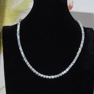 Collar de tenis de circonitas de 15 quilates con certificación IGI, plata 925 y cadena de oro macizo rosa de 14K, moderno para uso diario - Product Image 1