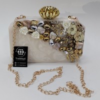 Personnalisable haut de gamme femmes acrylique pochette sac à main Portable mode sac avec doublure pour un usage quotidien dame Style boîte pochette