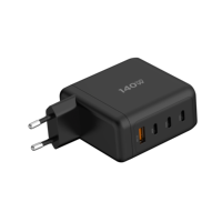 Chargeur mural rapide 140W GaN 4 ports, prise EU, USB C, USB A, adaptateur secteur avec affichage numérique pour ordinateurs portables, téléphones, tablettes