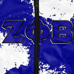 Veste en satin bleu et blanc pour femmes Zeta Phi Beta, vêtements grecs de la sororité ZPB, broderie du bouclier de 1920, vêtements de sport de qualité supérieure - Product Image 3