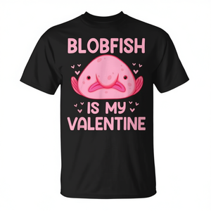 Blobfish Is My Valentine - T-shirt brutta e carina, regalo di San Valentino - Product Image 2