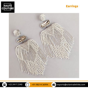 ชุดปาร์ตี้ตอนเย็นทำมือผู้หญิงเครื่องประดับแฟชั่นต่างหูระย้าลูกปัดงาช้าง - Product Image 3