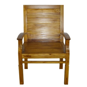 Chaise de patio en teck mobilier d'extérieur minimaliste chaise de salle à manger en bois massif couleur tache de bois chaise de jardin en teck pour meubles d'hôtel - Product Image 4