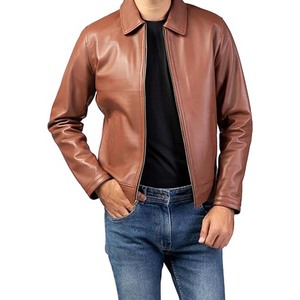 Chaqueta de Cuero Impermeable y Elegante para Hombre, Cierre de Cremallera de Alta Calidad, Ajustable, Tallas Grandes para Adultos, Colores Personalizados, Estilo Motociclista - Product Image 1